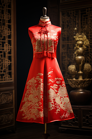 旗袍传统服饰新中式摄影图