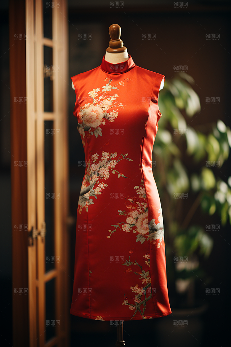 旗袍中国风华贵摄影图