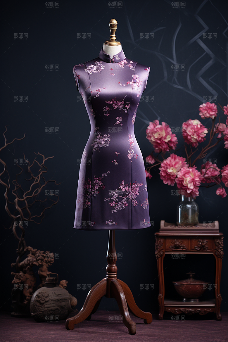 旗袍经典传统服饰摄影图