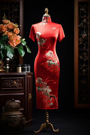 旗袍新中式中国风摄影图