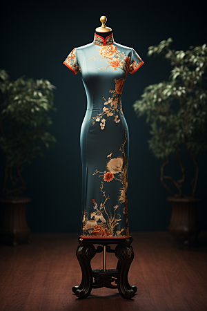 旗袍中国风传统服饰摄影图