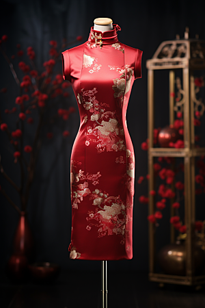 旗袍华贵中国风摄影图