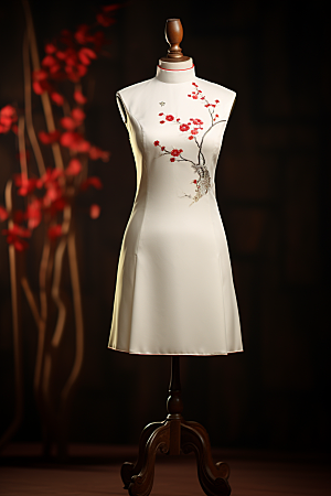 旗袍高清传统服饰摄影图