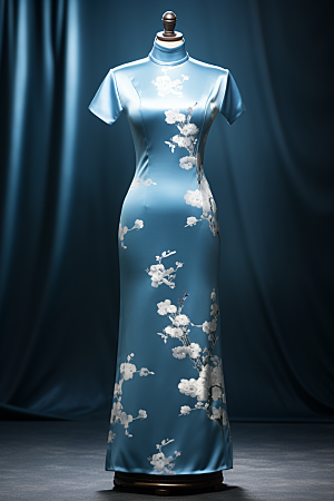旗袍华贵新中式摄影图