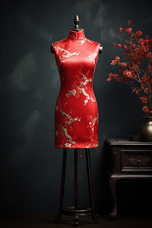 旗袍中国风华贵摄影图