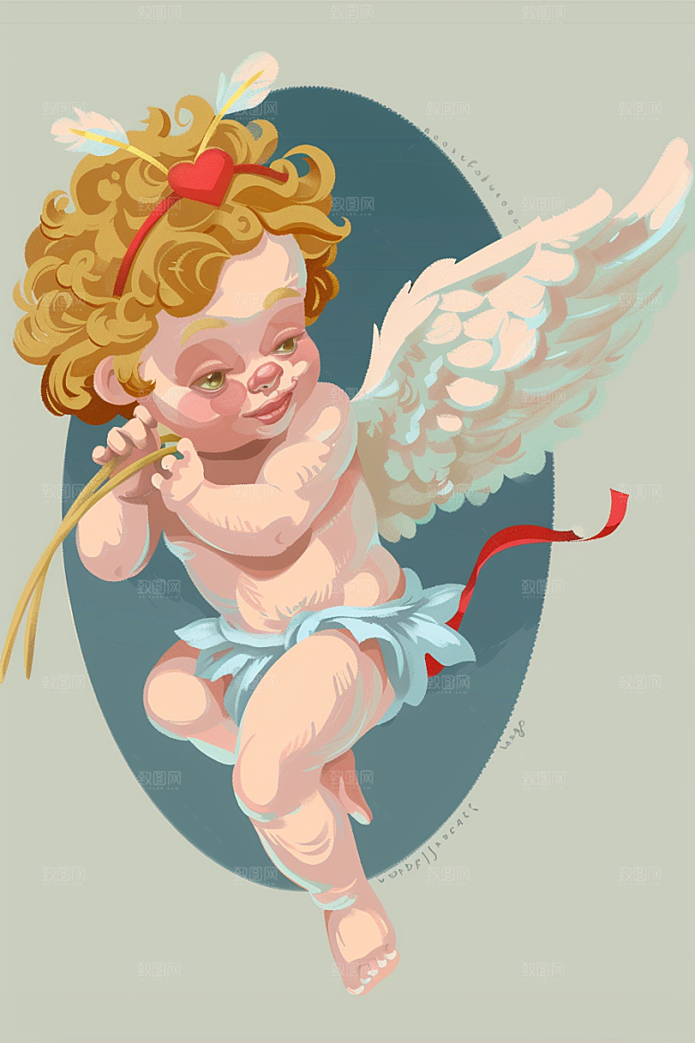 卡通丘比特高清爱神插画