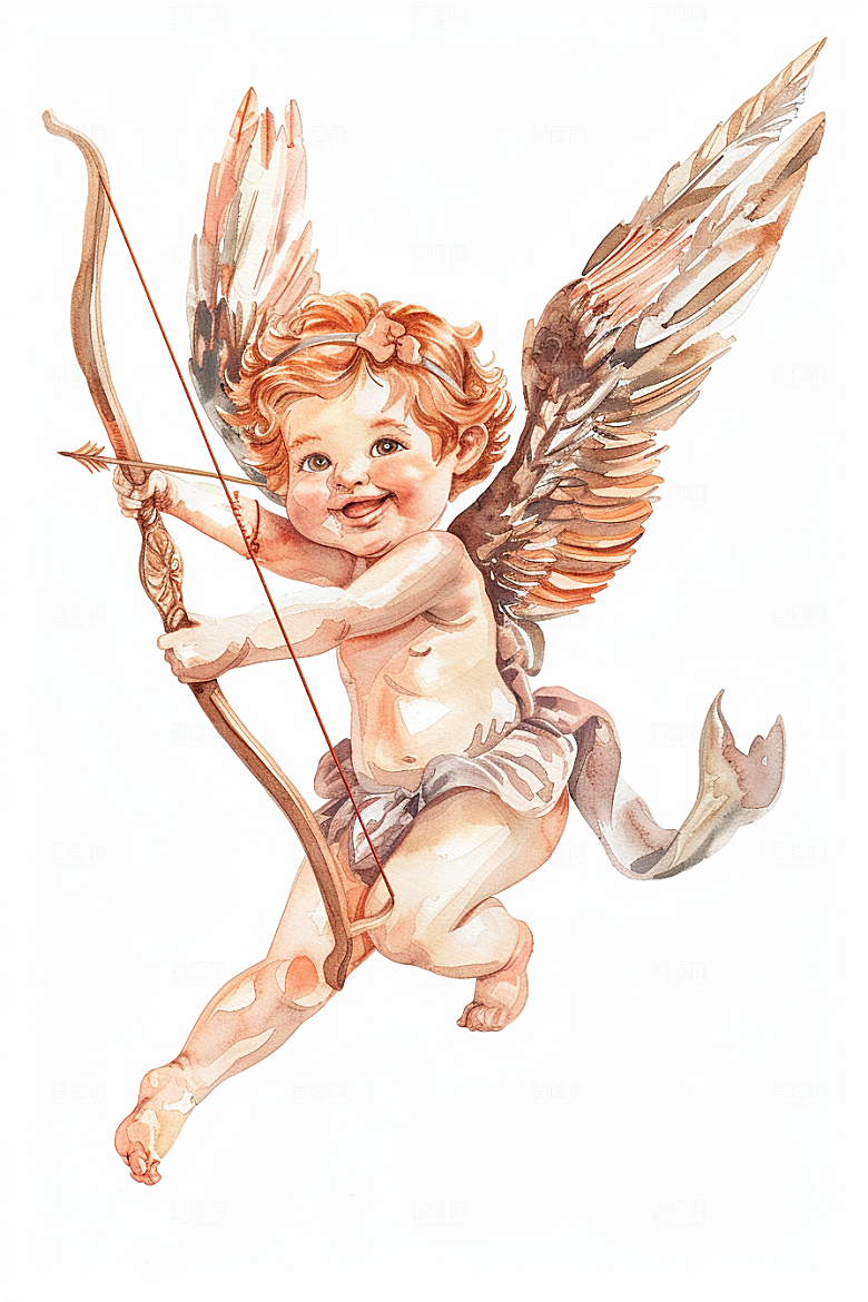 卡通丘比特浪漫爱神插画