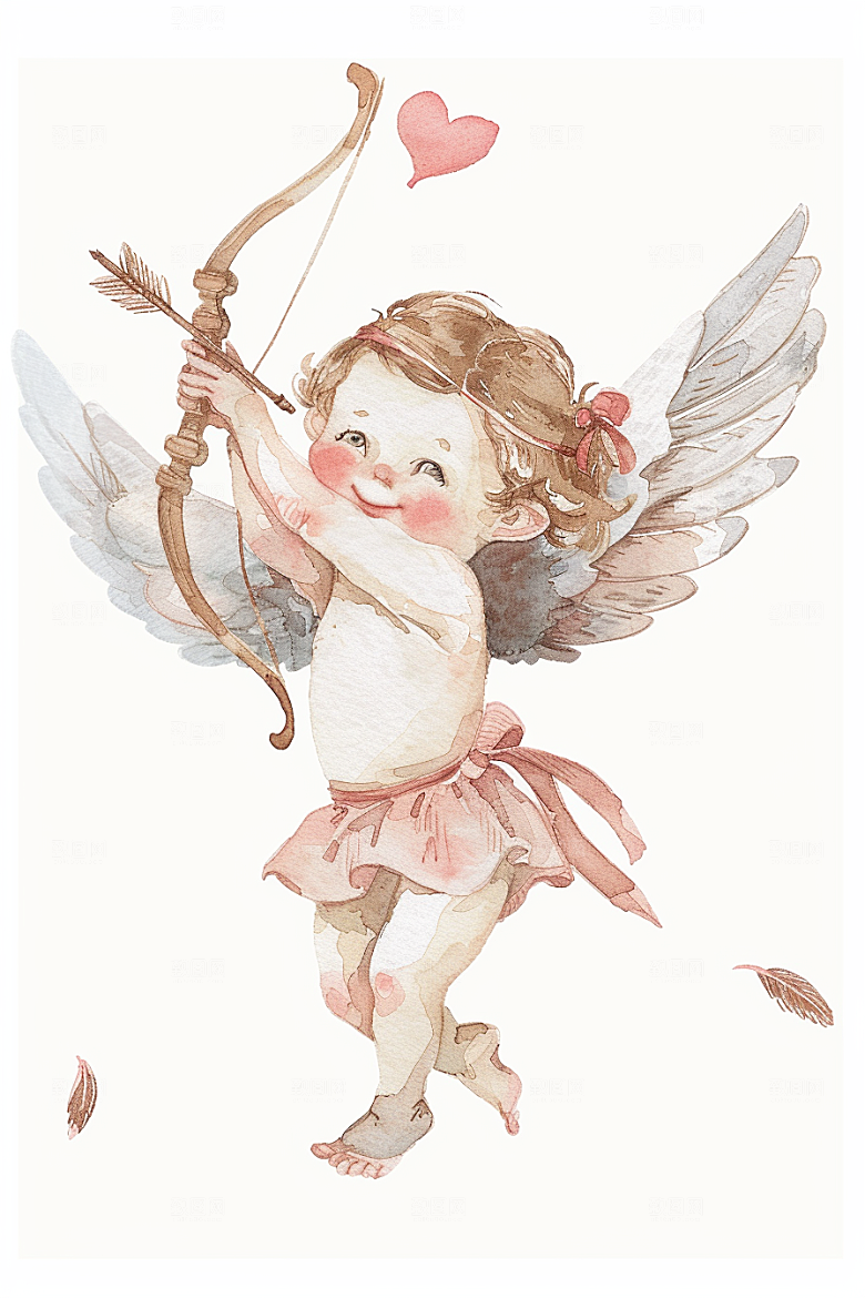 卡通丘比特可爱希腊神话插画