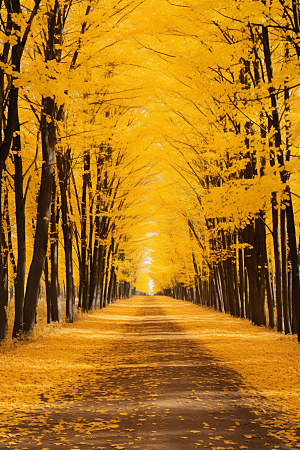 秋天落叶枫树秋日摄影图