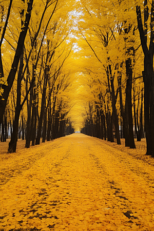 秋天落叶枫树秋季摄影图
