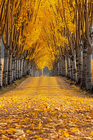 秋天落叶红叶枫树摄影图