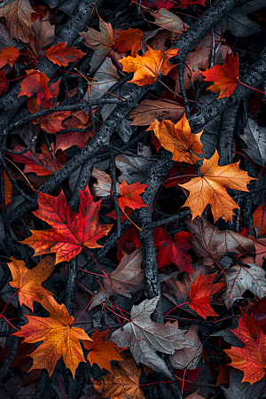 秋天树叶秋季秋景摄影图