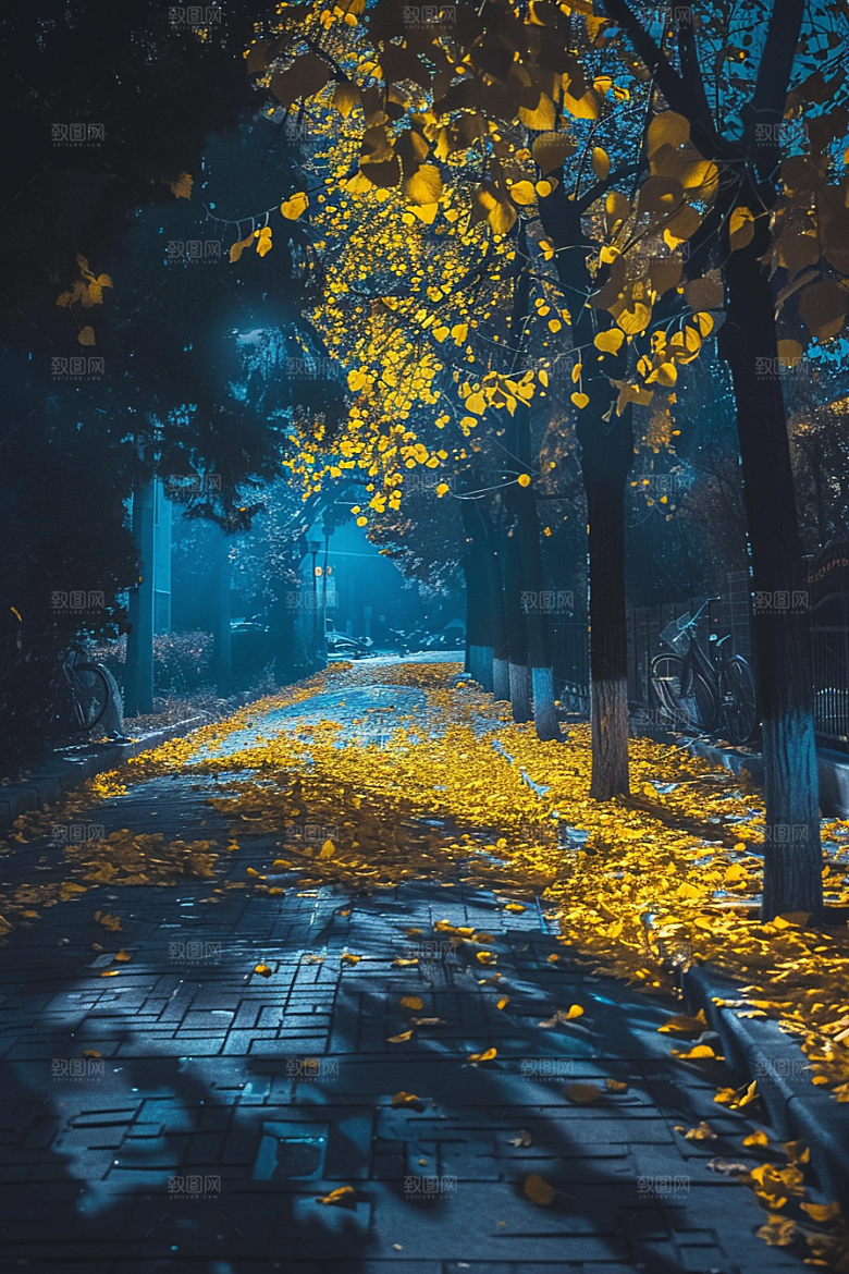 秋天树叶森林秋季摄影图
