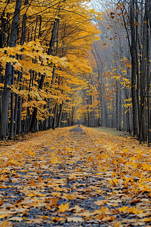 秋天树叶森林秋景摄影图