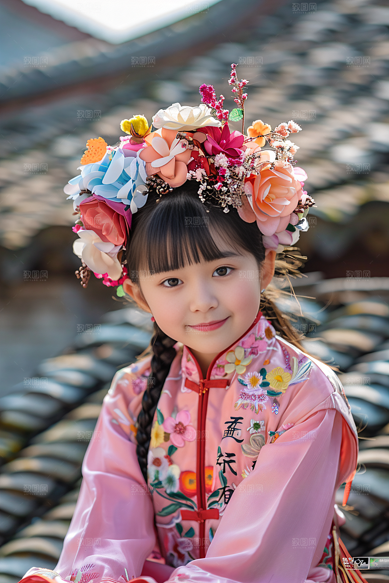 泉州簪花高清汉服摄影图