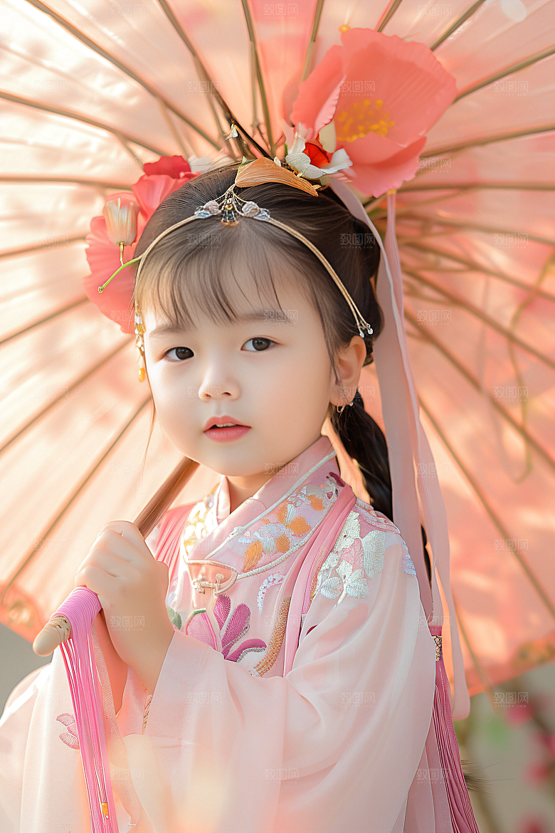 泉州簪花汉服装饰摄影图