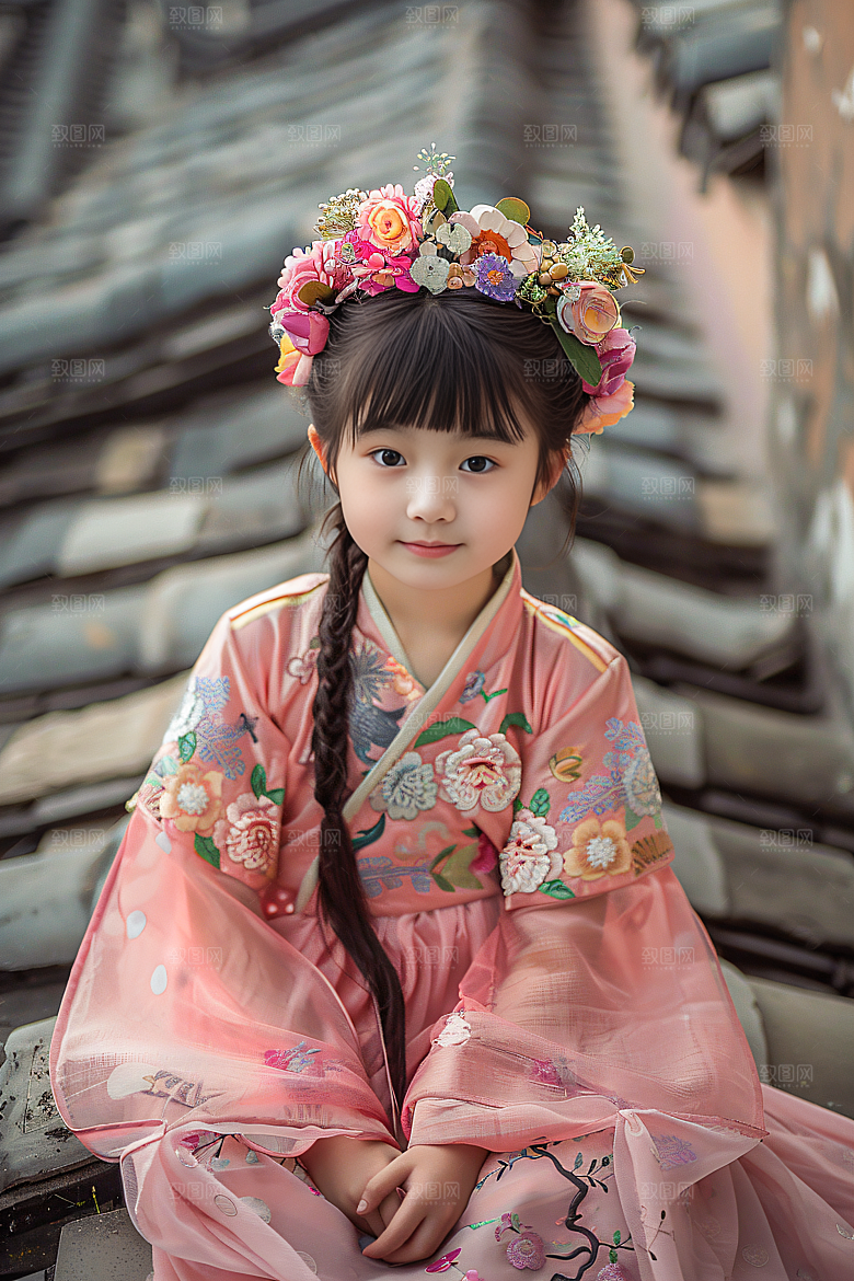 泉州簪花花卉人物摄影图
