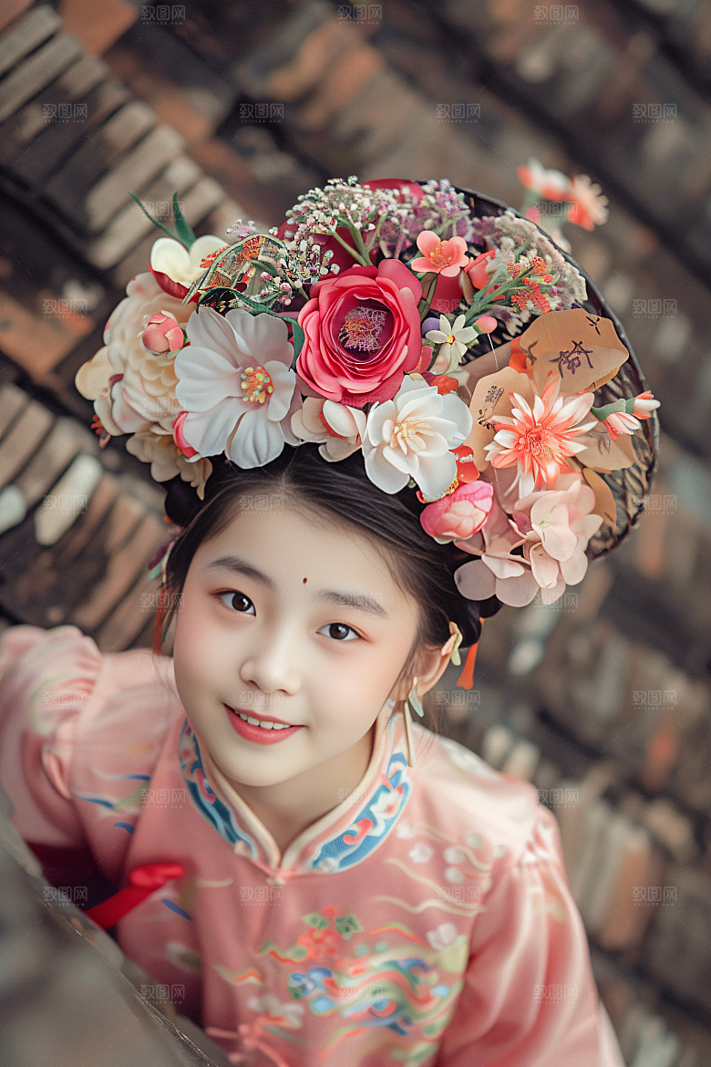 泉州簪花地方特色高清摄影图