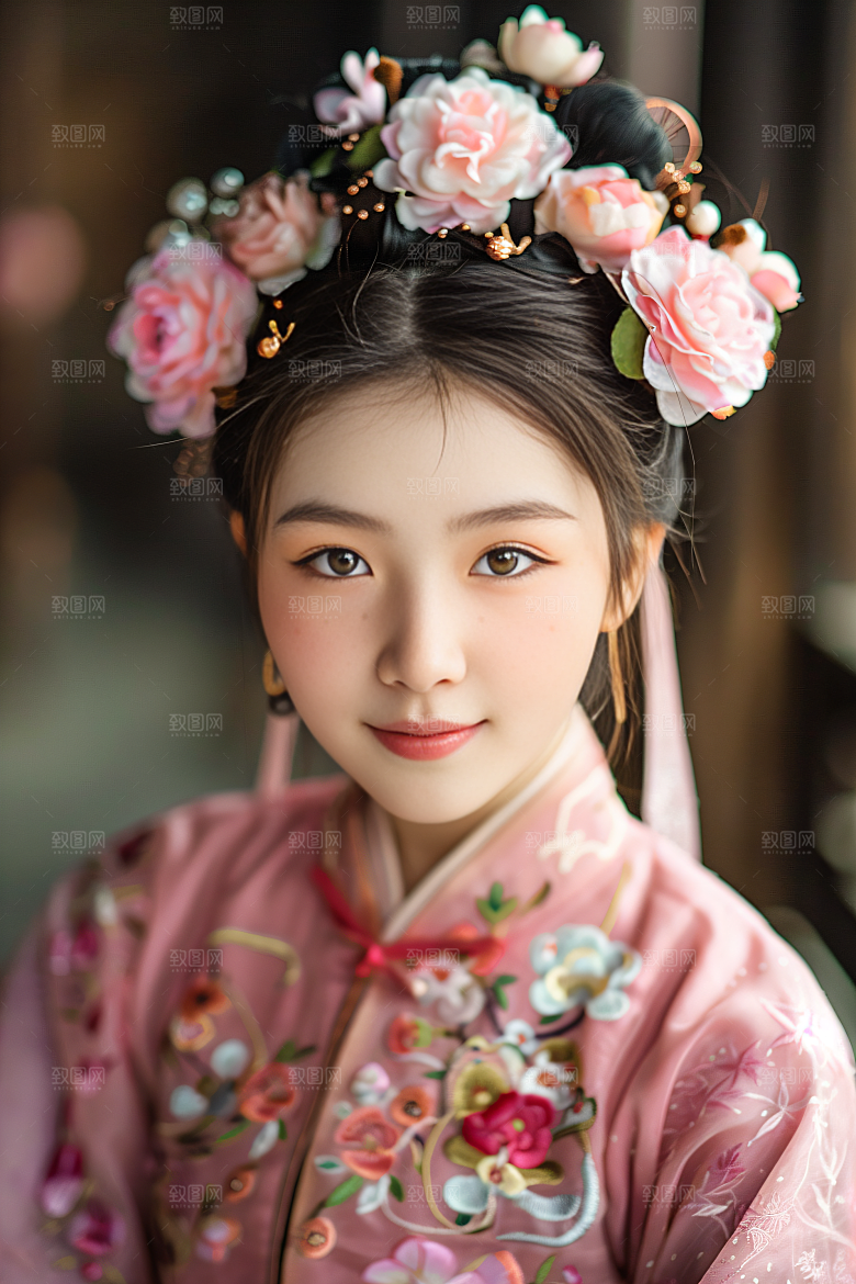 泉州簪花头饰高清摄影图