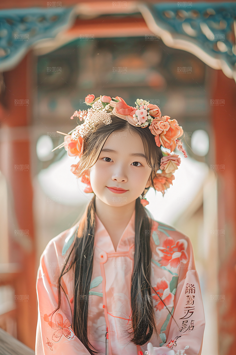 泉州簪花高清汉服摄影图