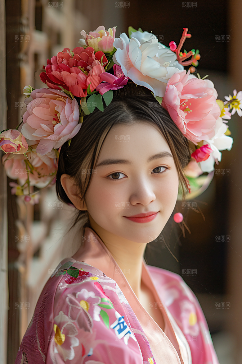 泉州簪花唯美人物摄影图