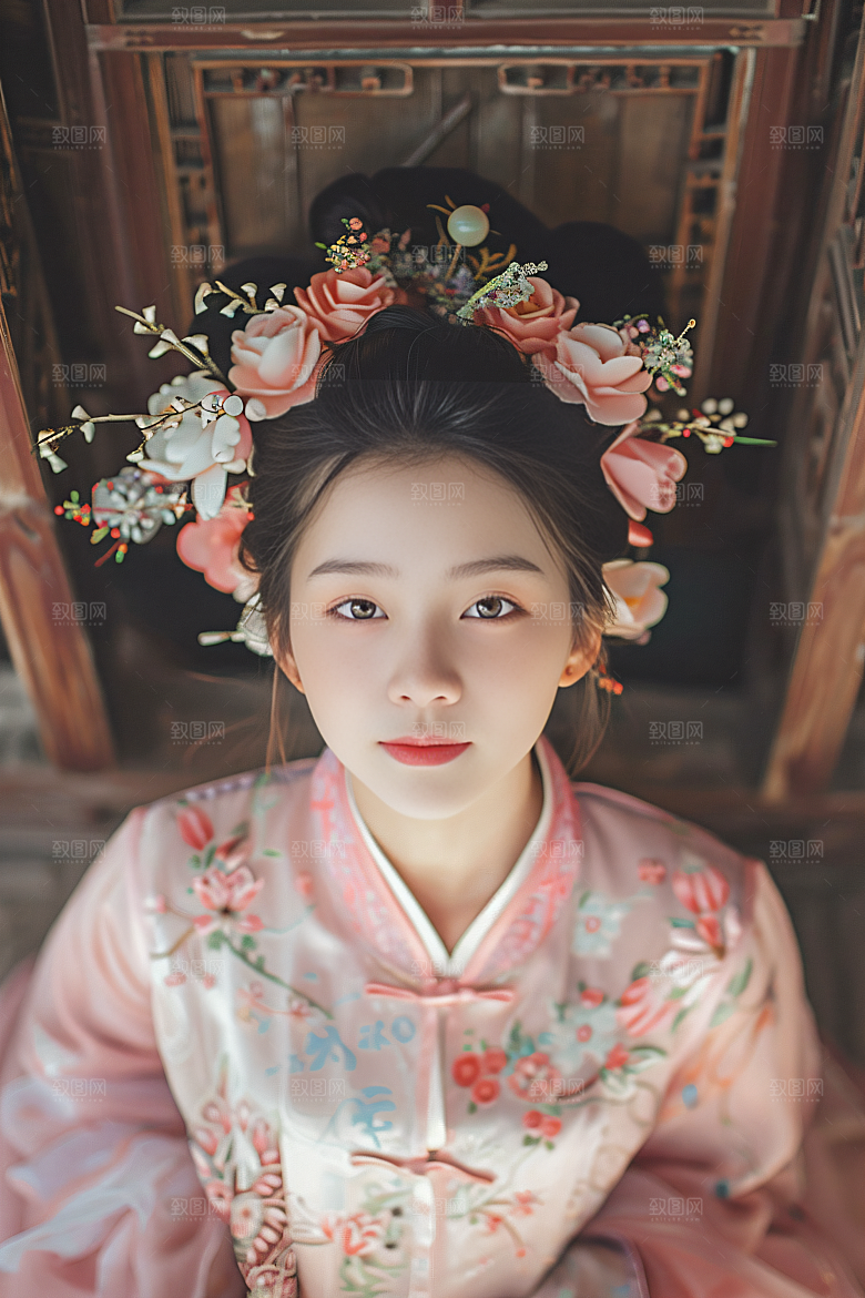 泉州簪花花卉唯美摄影图