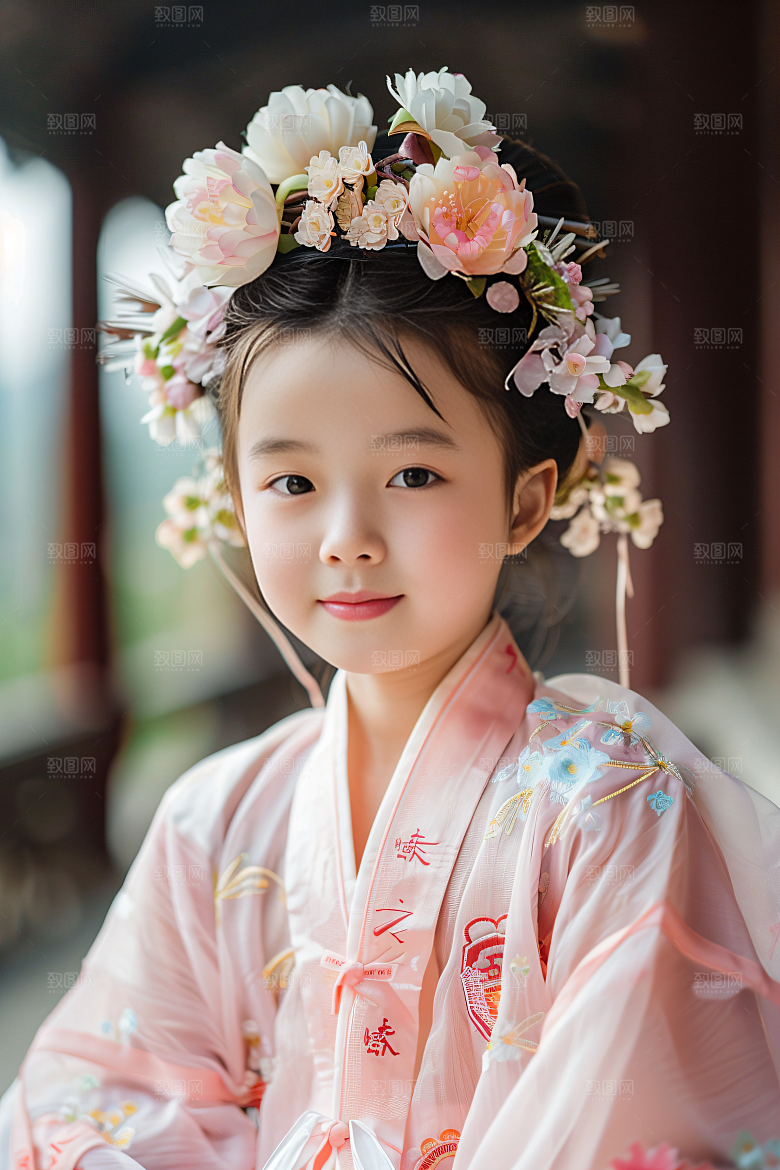 泉州簪花装饰花冠摄影图