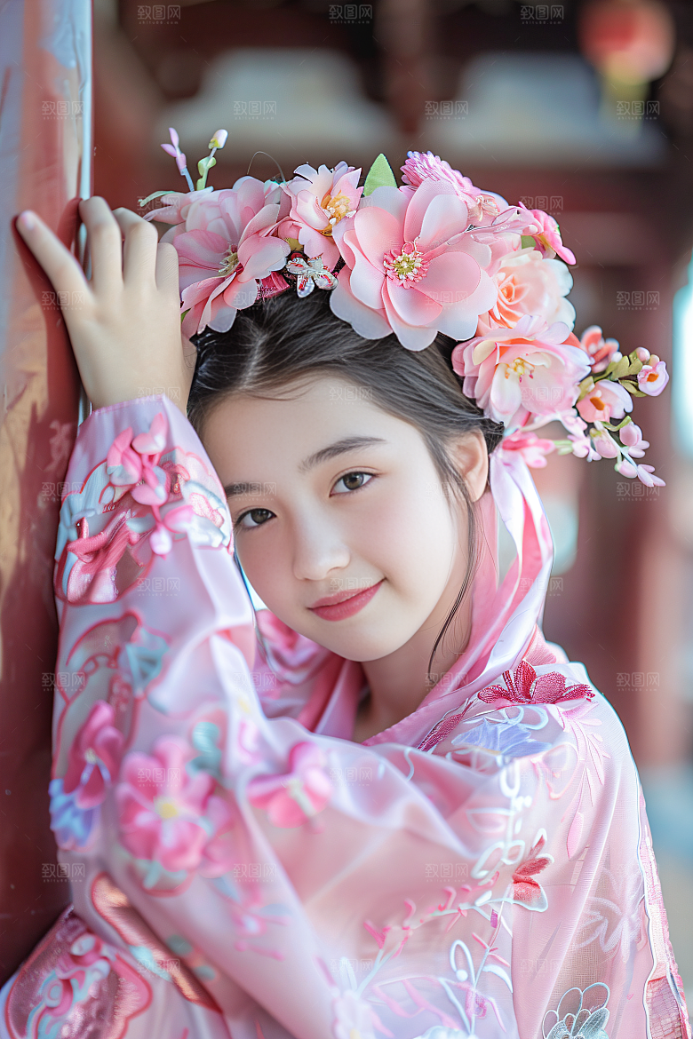 泉州簪花汉服精美摄影图