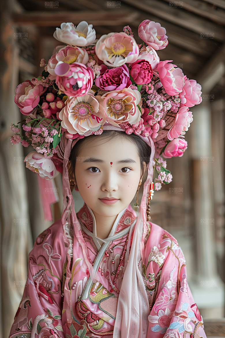 泉州簪花精美福建摄影图