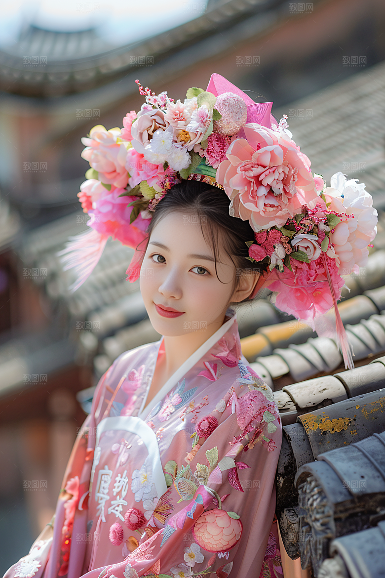 泉州簪花精美花卉摄影图