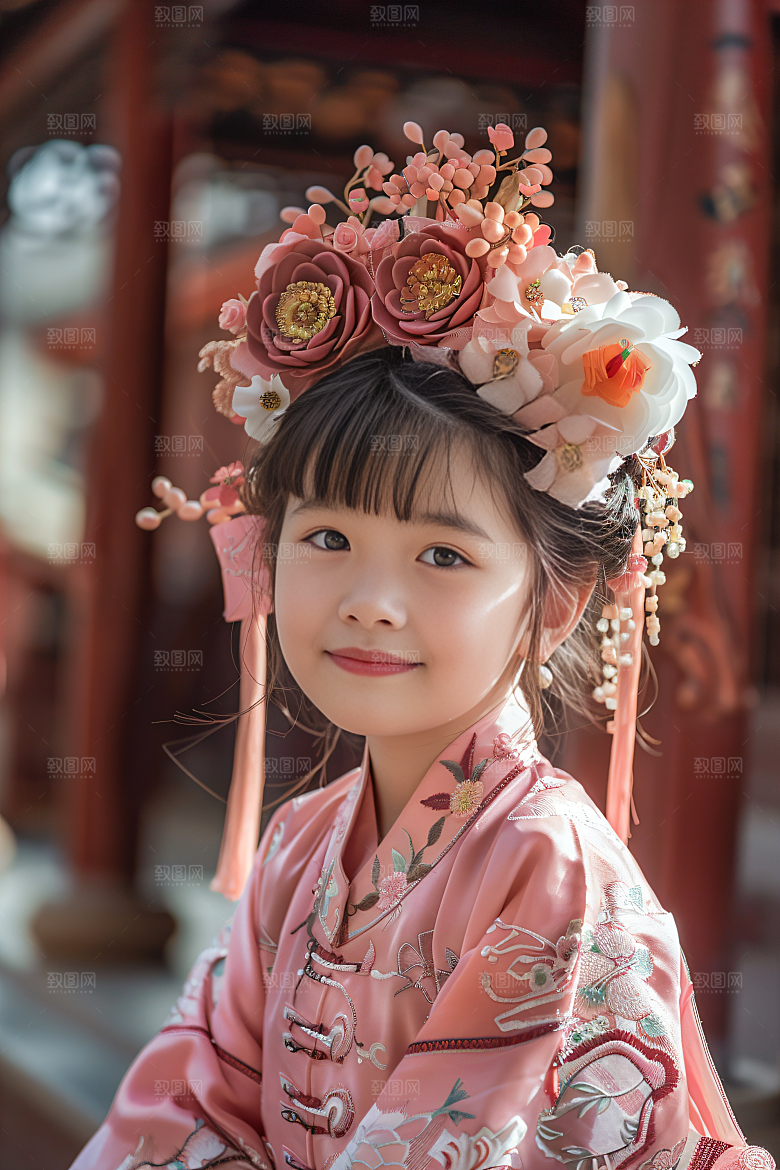 泉州簪花精美装饰摄影图