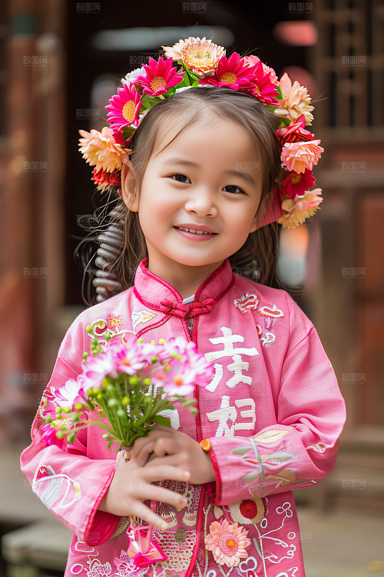 泉州簪花高清装饰摄影图