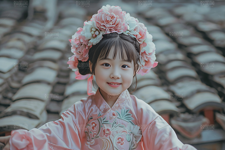 泉州簪花人物装饰摄影图