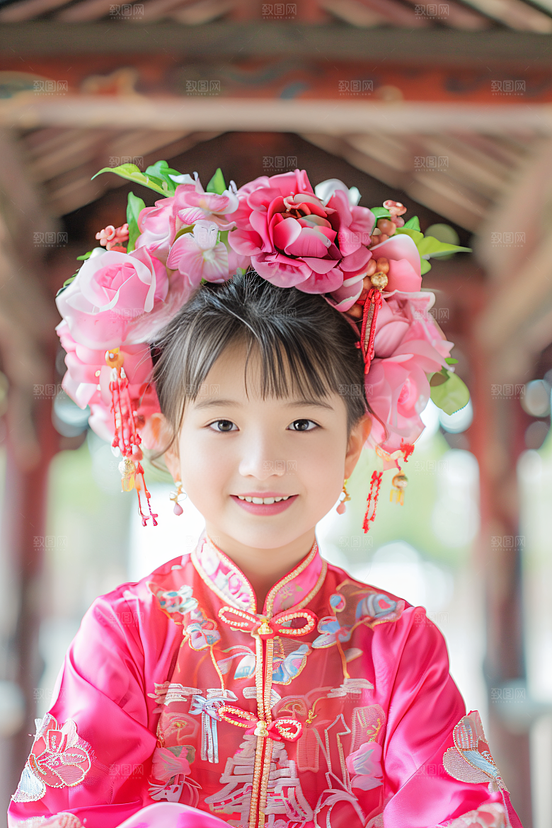 泉州簪花装饰人物摄影图