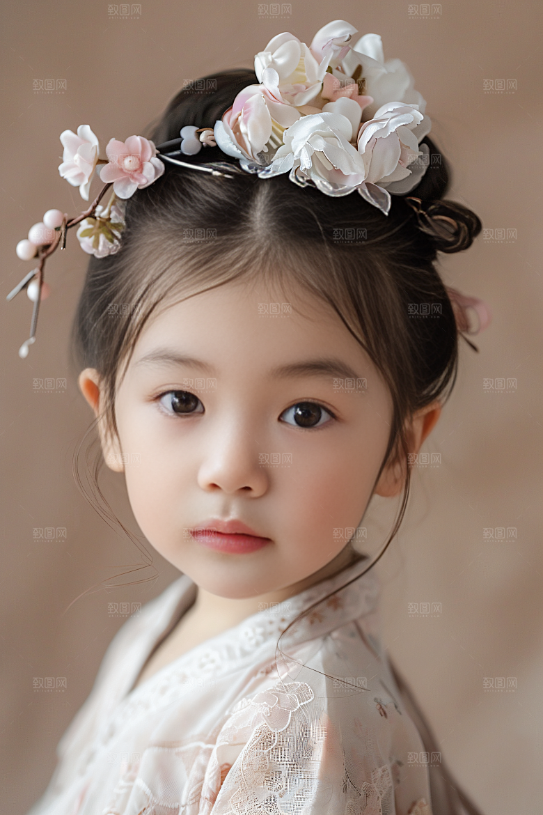 泉州簪花汉服人物摄影图