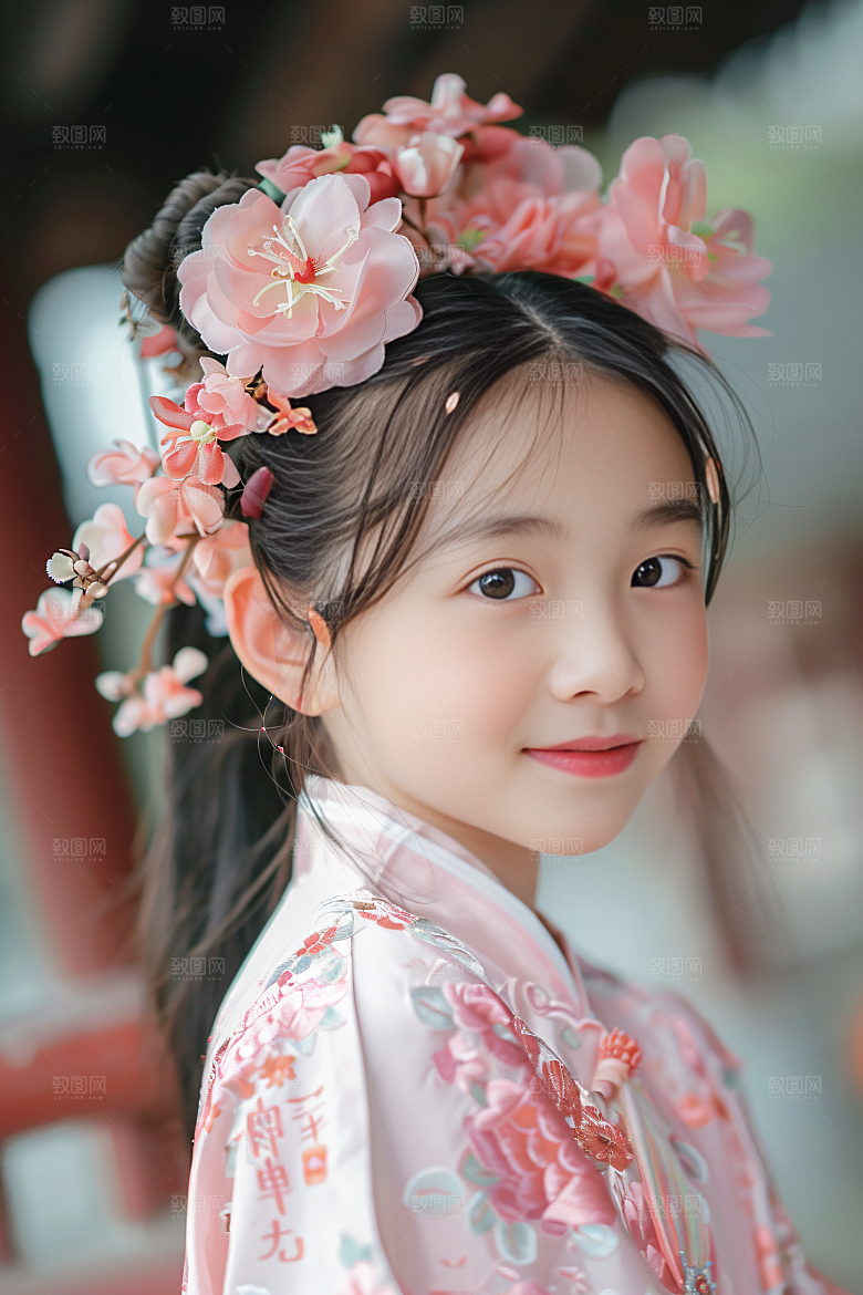 泉州簪花汉服精美摄影图