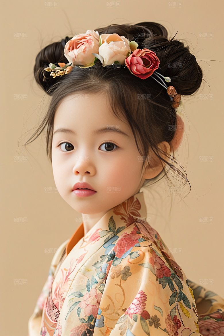 泉州簪花女性肖像汉服摄影图