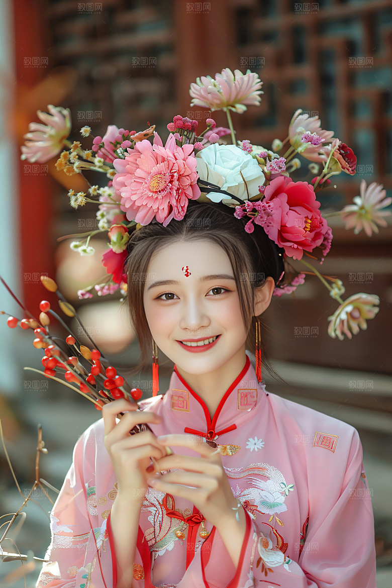 泉州簪花唯美福建摄影图