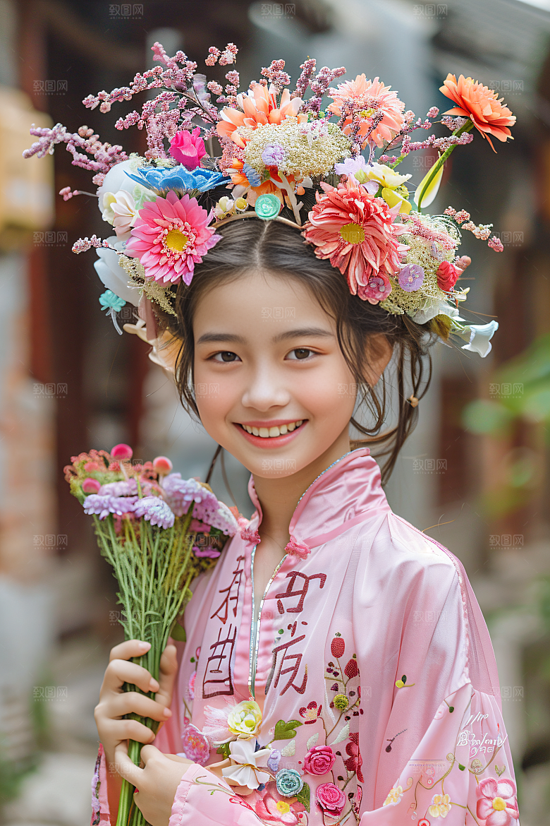 泉州簪花地方特色精美摄影图