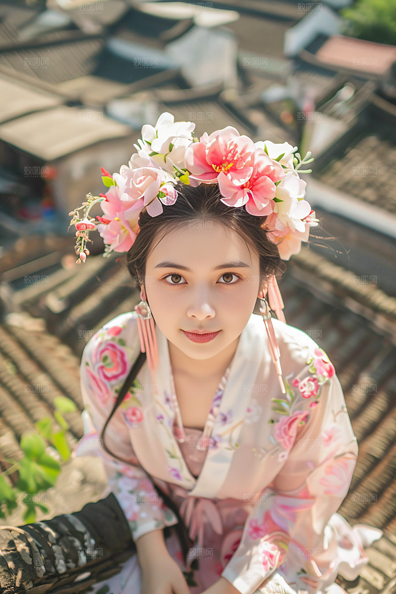 泉州簪花头饰高清摄影图
