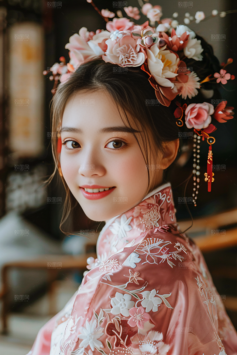 泉州簪花福建花卉摄影图