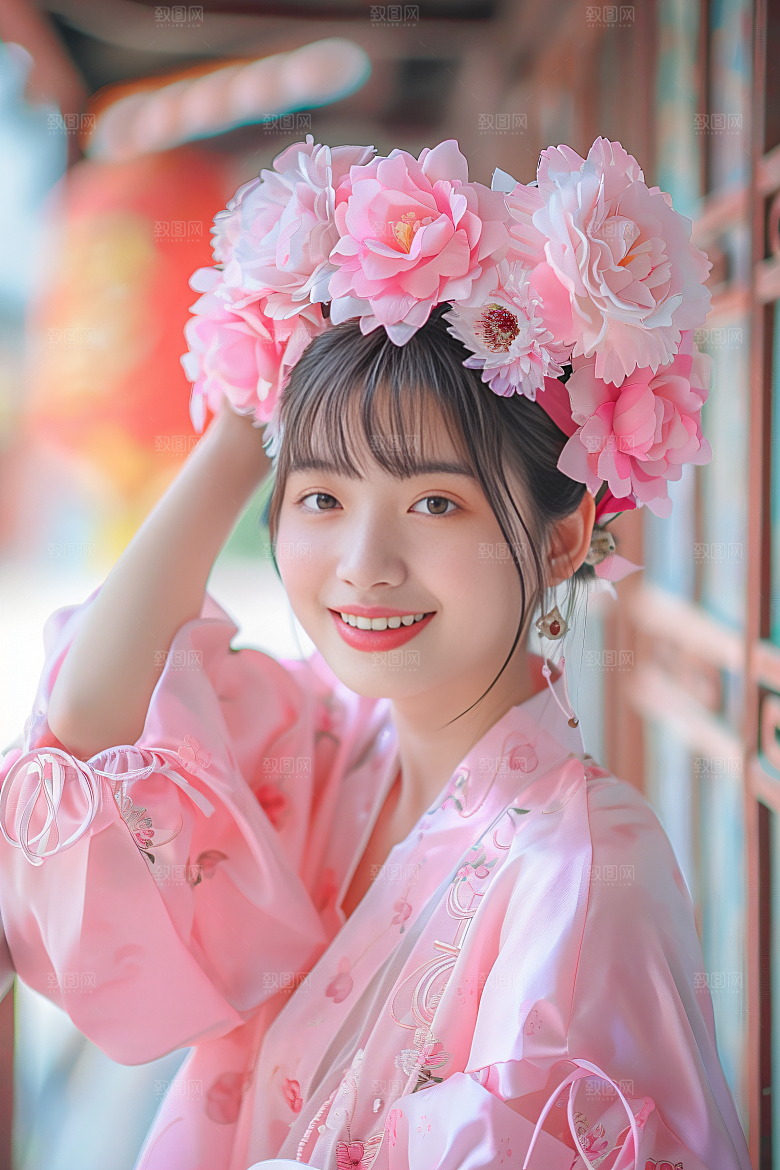 泉州簪花高清福建摄影图
