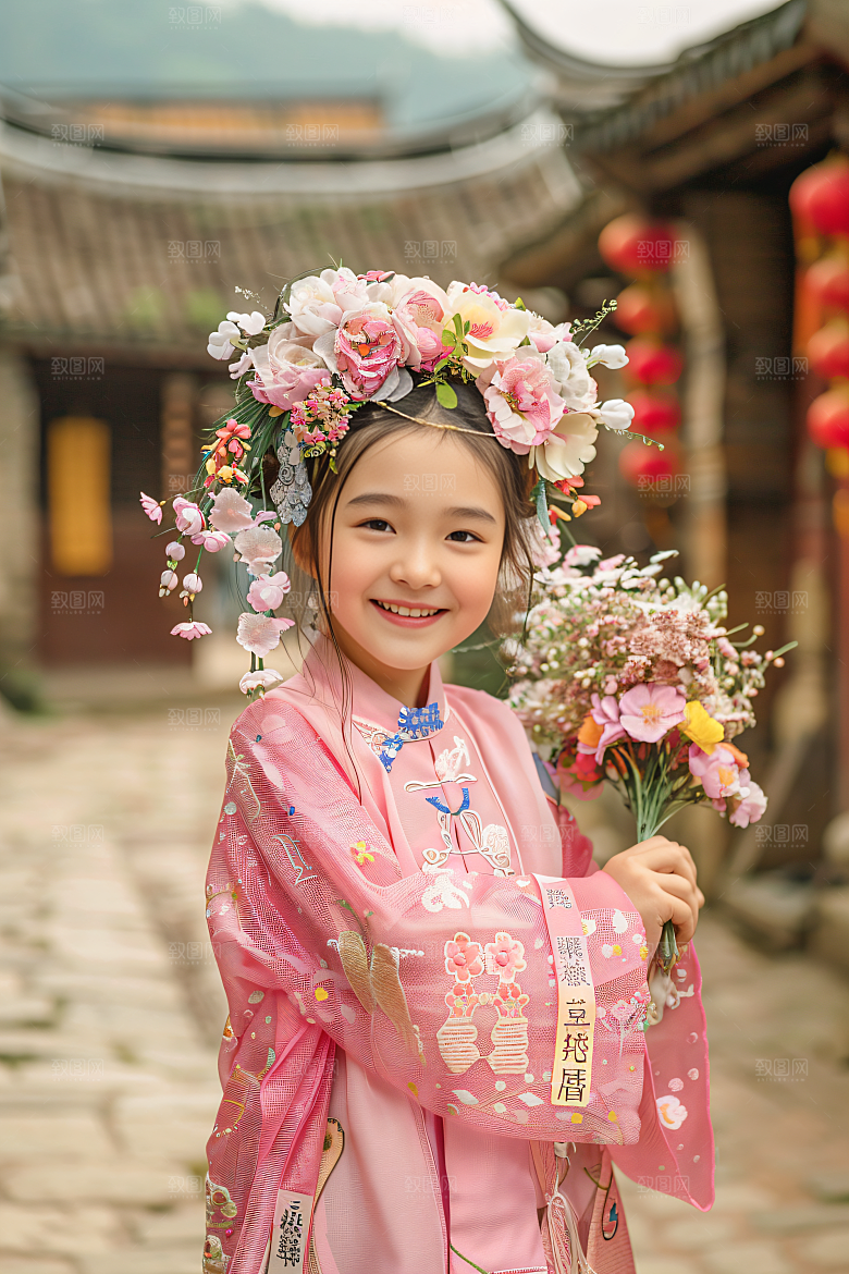 泉州簪花装饰精美摄影图