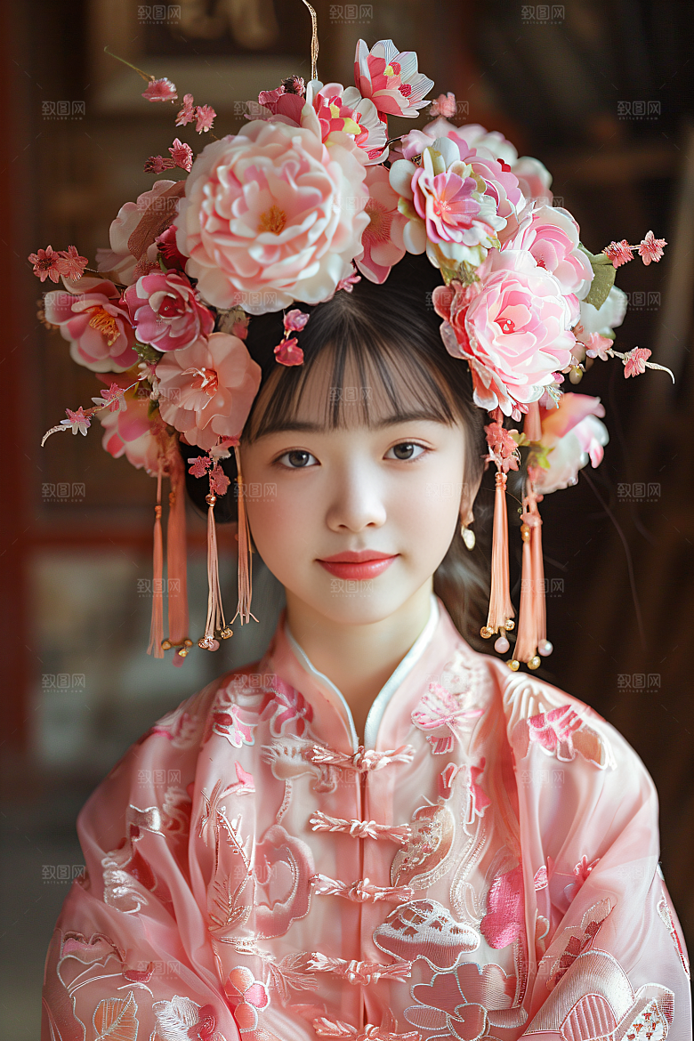 泉州簪花地方特色精美摄影图