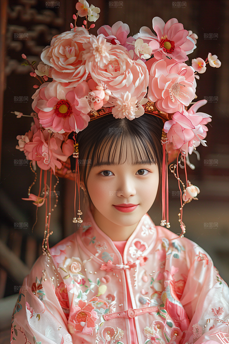 泉州簪花高清装饰摄影图
