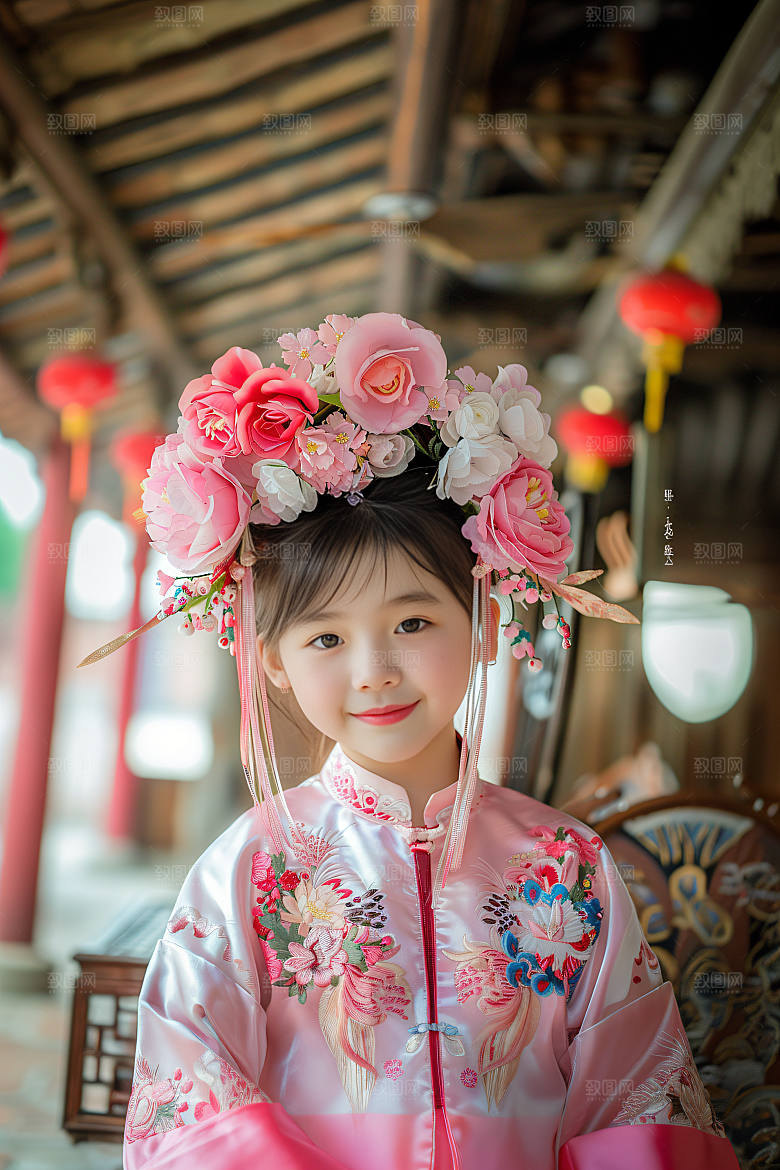 泉州簪花精美地方特色摄影图