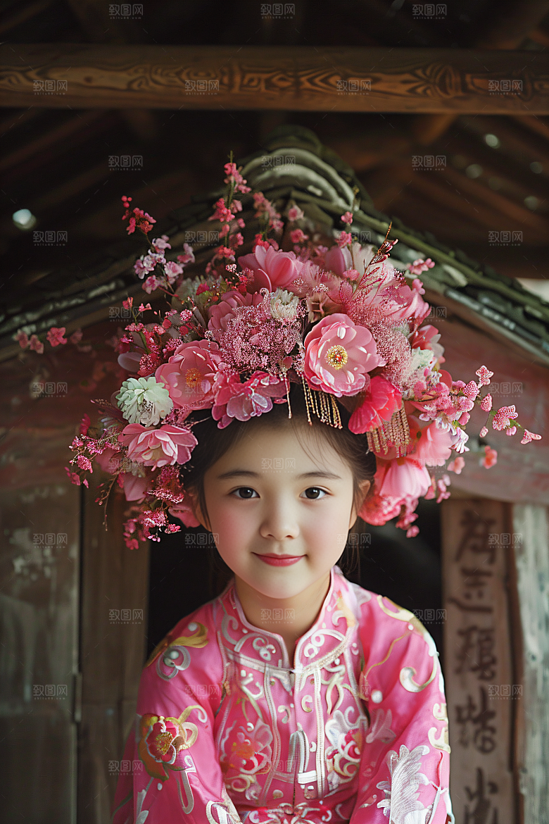 泉州簪花福建地方特色摄影图