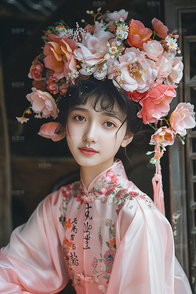 泉州簪花人物福建摄影图