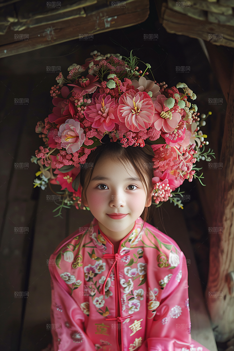 泉州簪花地方特色汉服摄影图