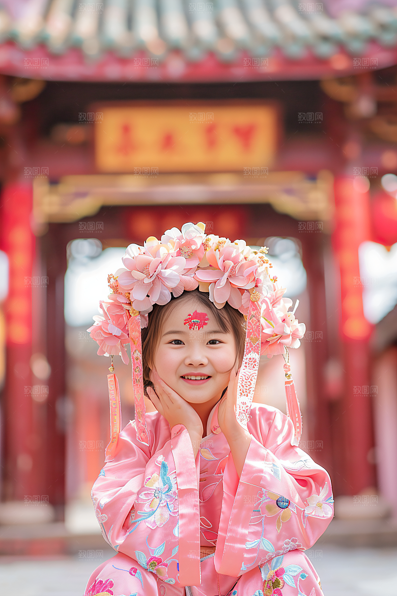 泉州簪花福建地方特色摄影图